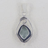 925 Sterling Silver Raw Aquamarine Pendant