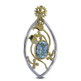 925 Sterling Silver Blue Topaz Pendant