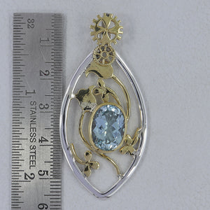 925 Sterling Silver Blue Topaz Pendant