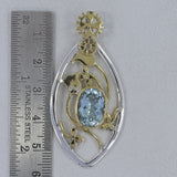 925 Sterling Silver Blue Topaz Pendant