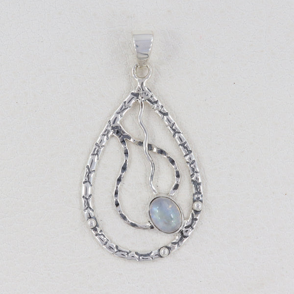 925 Silver Rainbow Moonstone Pendant
