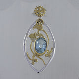 925 Sterling Silver Blue Topaz Pendant