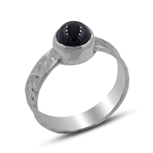 925 Sterling Silver Black Star Ring