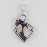 Peanut Wood Jasper With Multi stone Silver Pendant