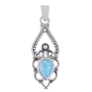 925 Sterling Silver Larimar Pendant