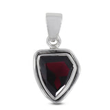 Natural Garnet Cluster 925 Sterling Silver Pendant