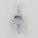 Rainbow Moonstone With Aquamarine Silver Pendant