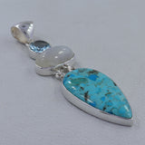 925 Sterling Silver Arizona Turquoise Pendant