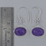 Charoite Silver Earrings