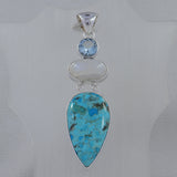 925 Sterling Silver Arizona Turquoise Pendant