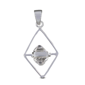 925 Silver Herkimer Quartz Pendant