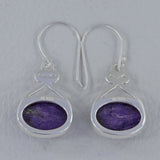 Charoite Silver Earrings