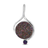 925 Sterling Silver Titanium Druzy Pendant