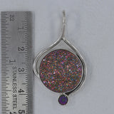 925 Sterling Silver Titanium Druzy Pendant