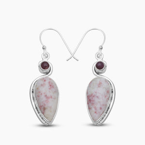 Thulite Silver Earrings