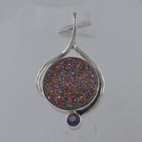 925 Sterling Silver Titanium Druzy Pendant