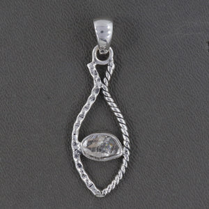 925 Silver Rough Herkimer Quartz Pendant