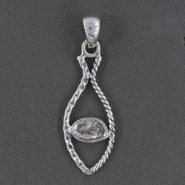 925 Silver Rough Herkimer Quartz Pendant
