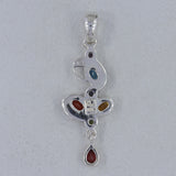 Multi Gemstone 925 Sterling Silver Pendant