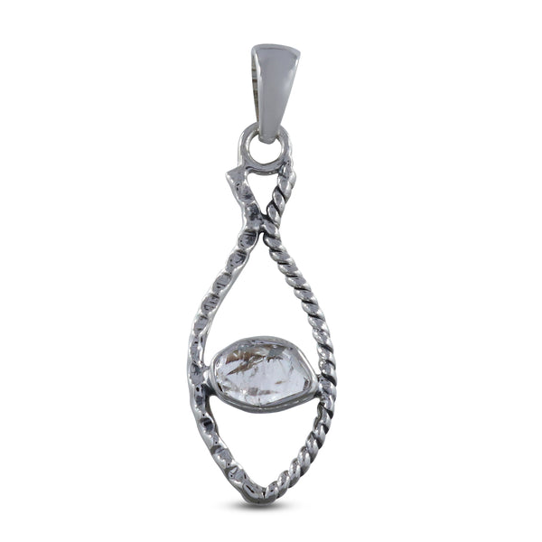 925 Silver Rough Herkimer Quartz Pendant