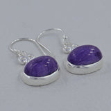 Charoite Silver Earrings