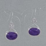 Charoite Silver Earrings