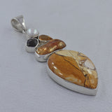 Brecciated mookaite, Pearl 925 Sterling Silver Pendant