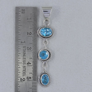 925 Sterling Silver Blue Topaz Pendant