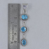 925 Sterling Silver Blue Topaz Pendant