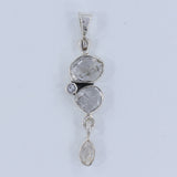 Natural Herkimer Diamond 925 Sterling Silver Pendant