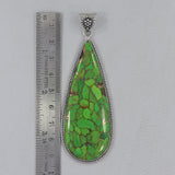 Green Copper Turquoise Silver Pendant