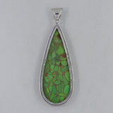 Green Copper Turquoise Silver Pendant