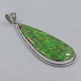 Green Copper Turquoise Silver Pendant