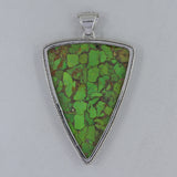 Green Copper Turquoise Silver Pendant