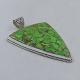 Green Copper Turquoise Silver Pendant