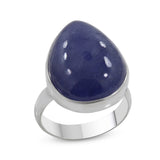 Natural Tanzanite Cabochon Silver Rings