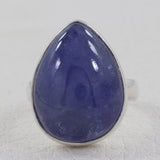 Natural Tanzanite Cabochon Silver Rings