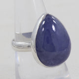 Natural Tanzanite Cabochon Silver Rings