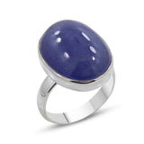 Natural Tanzanite Cabochon Silver Rings