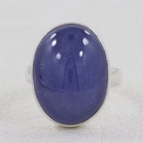 Natural Tanzanite Cabochon Silver Rings