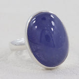 Natural Tanzanite Cabochon Silver Rings