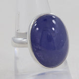 Natural Tanzanite Cabochon Silver Rings