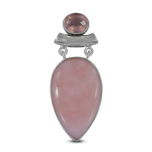 925 Sterling Silver Pink Opal Pendants