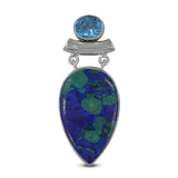 Azurite Malachite Silver Pendant