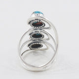 Natural Rainbow Moonstone Silver Ring