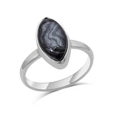 Psilomelane Silver Ring