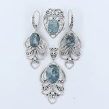 Aquamarine Gemstone 925 Sterling Silver Pendant Set