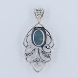 Aquamarine Gemstone 925 Sterling Silver Pendant Set