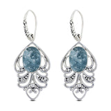 Aquamarine Gemstone 925 Sterling Silver Pendant Set