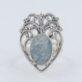 Aquamarine Gemstone 925 Sterling Silver Pendant Set